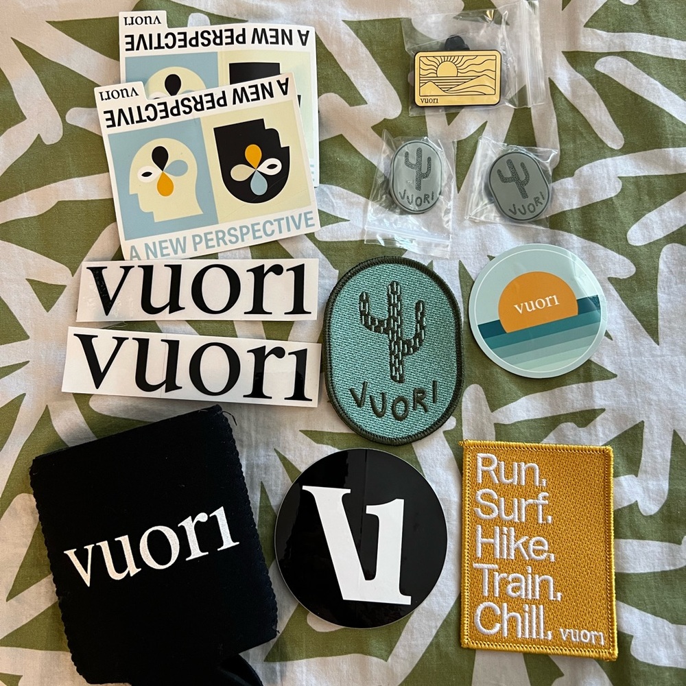 Vuori stickers, pins, patchs , drink holder